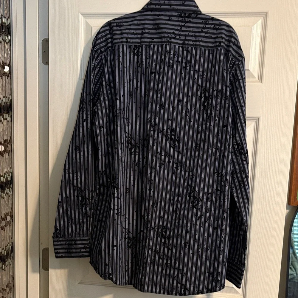 NWT 2XLT Men’s Warehouse Fancy Velvet Accent Dress Shirt - Picture 4 of 8